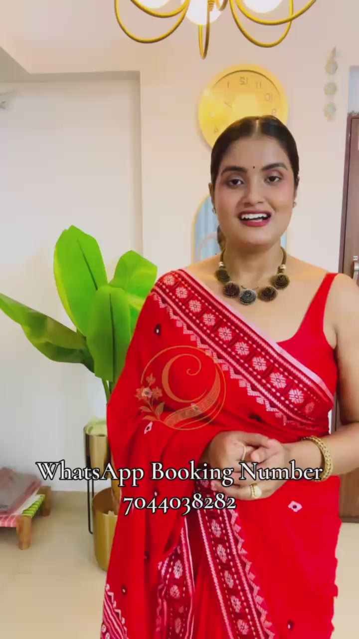Assam Khadi Jamdani Saree