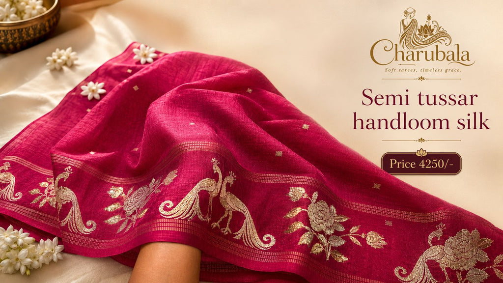 Raktima Semi Tassar Handloom Silk Saree