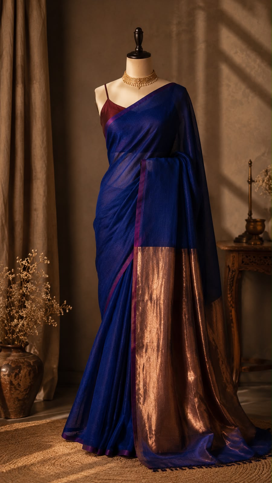 Pure Organic Tissue Linen Saree