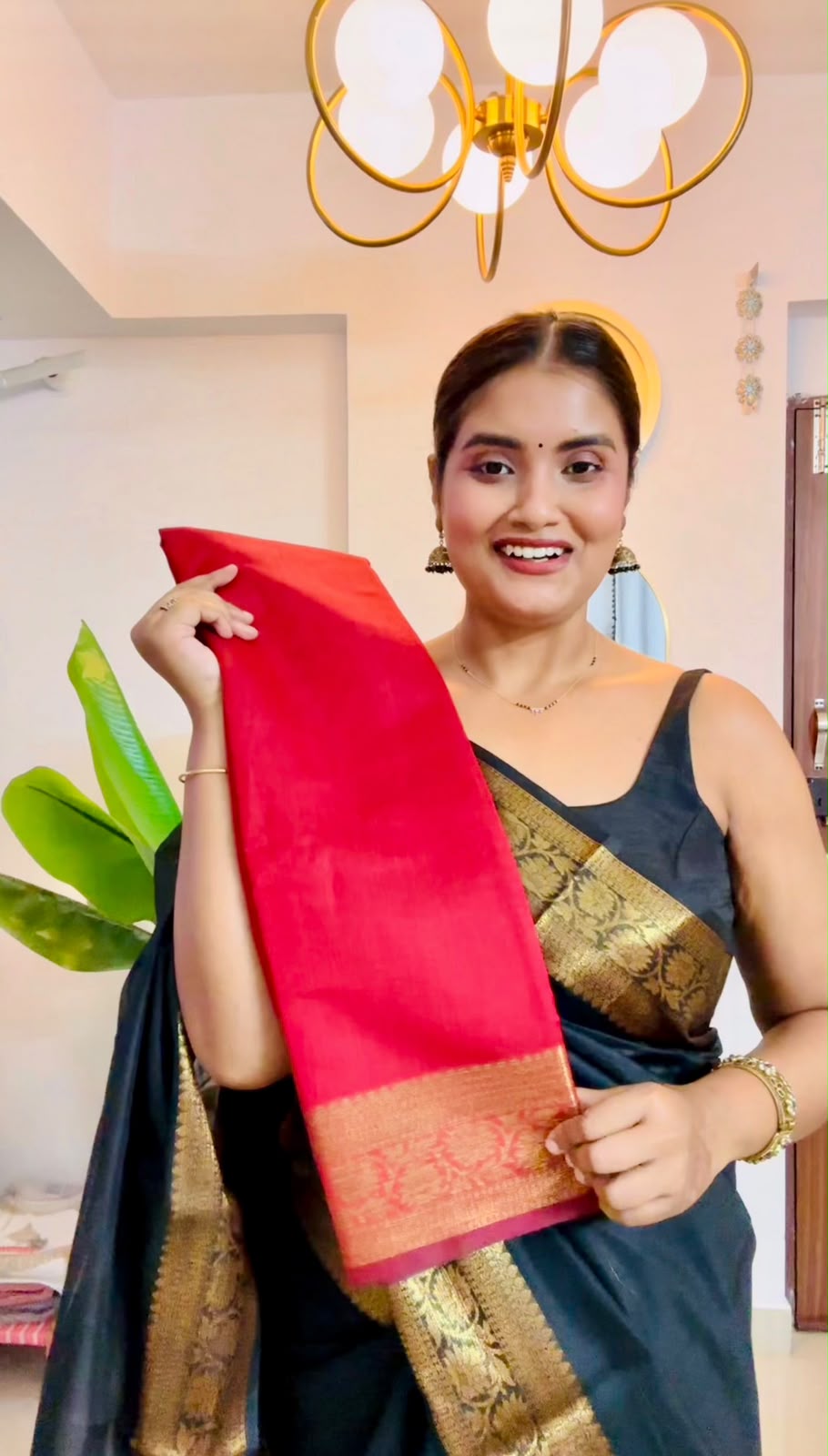 Banarasi AD Cotton Saree with Antique Golden Zari Border