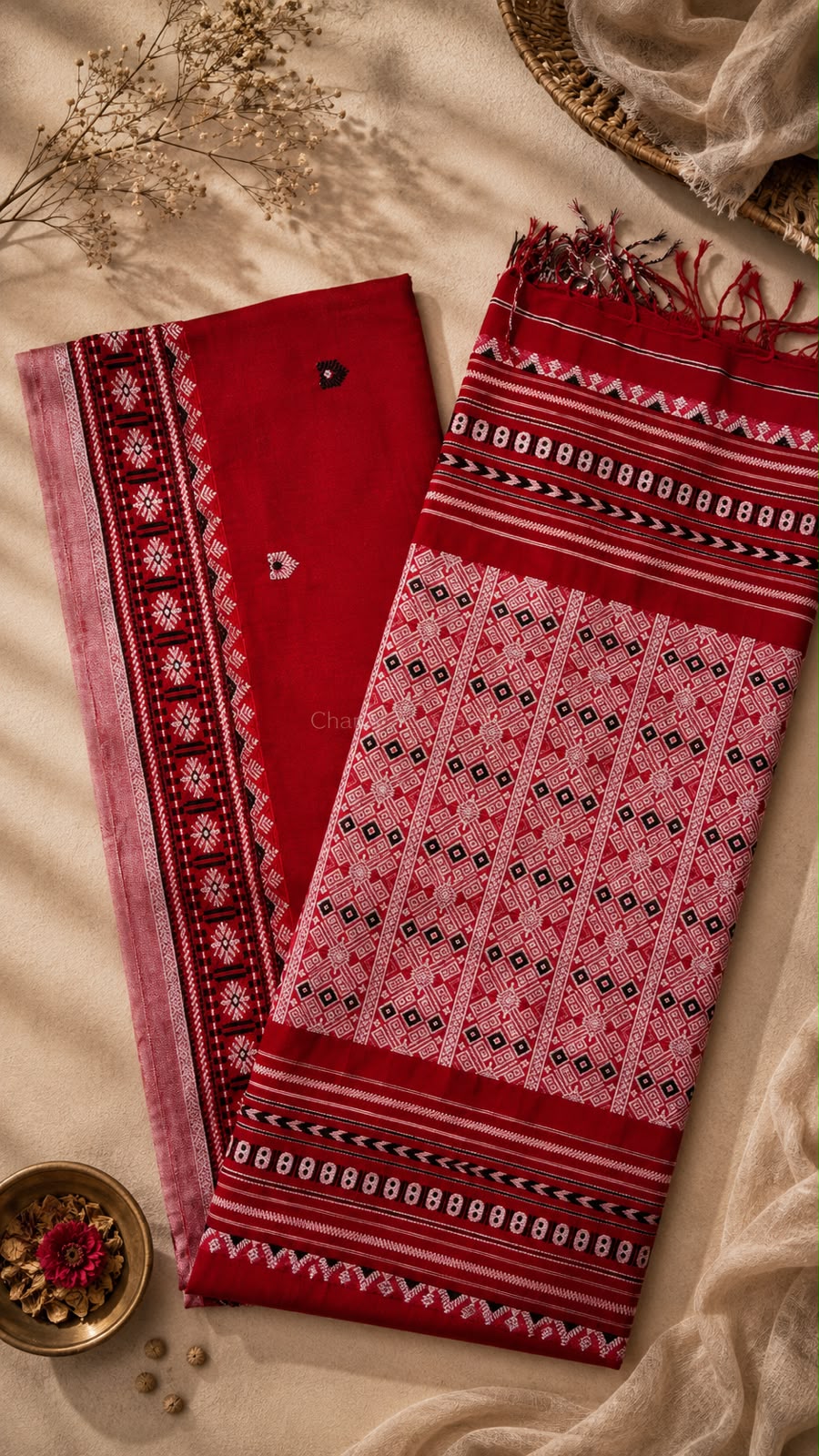 Assam Khadi Jamdani Saree