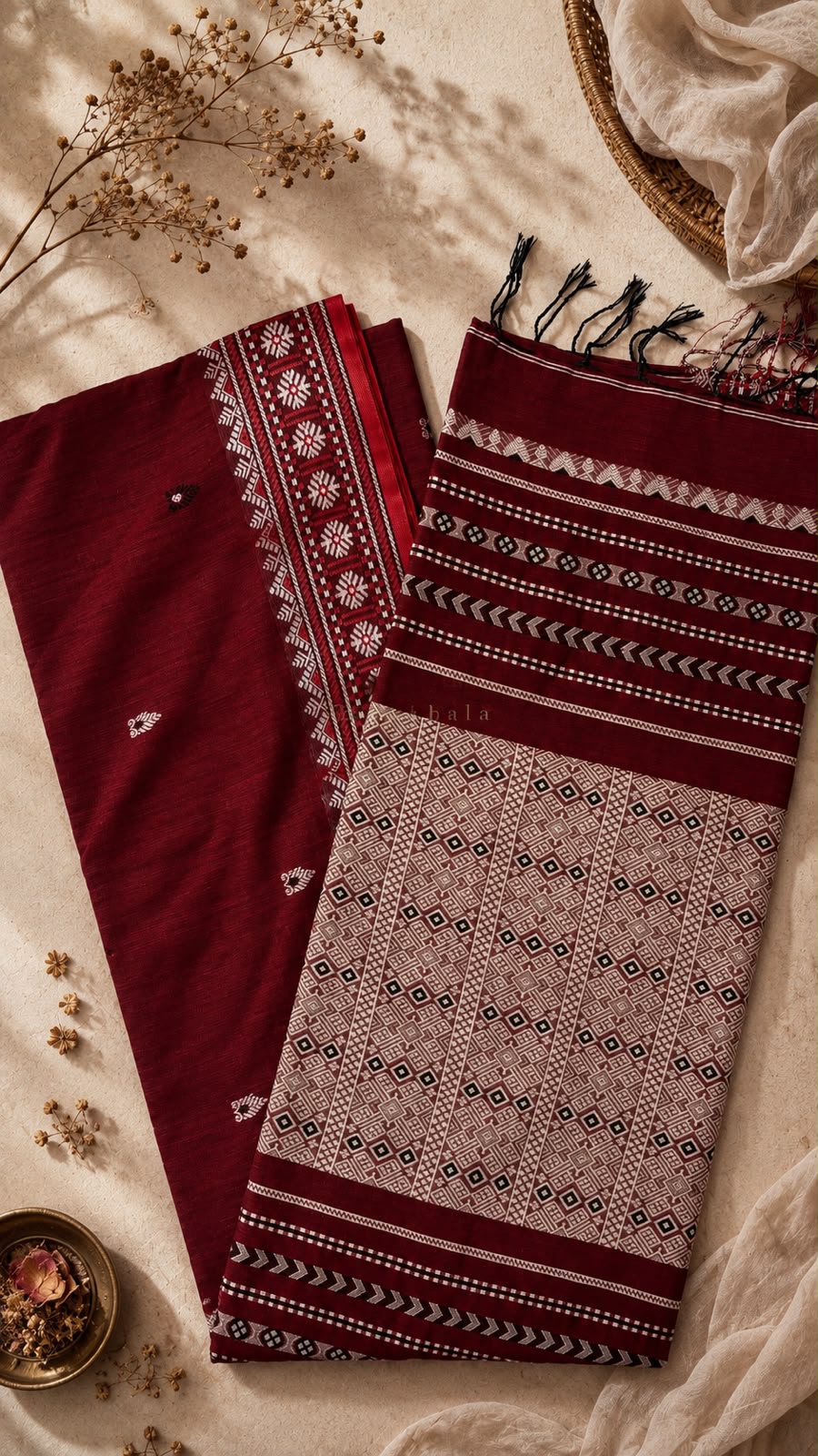 Assam Khadi Jamdani Saree