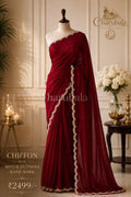 Luxe Chiffon Saree with Moti & Cutdana Handwork