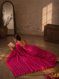 Fuchsia Glow | Tissue Sequin Check Saree