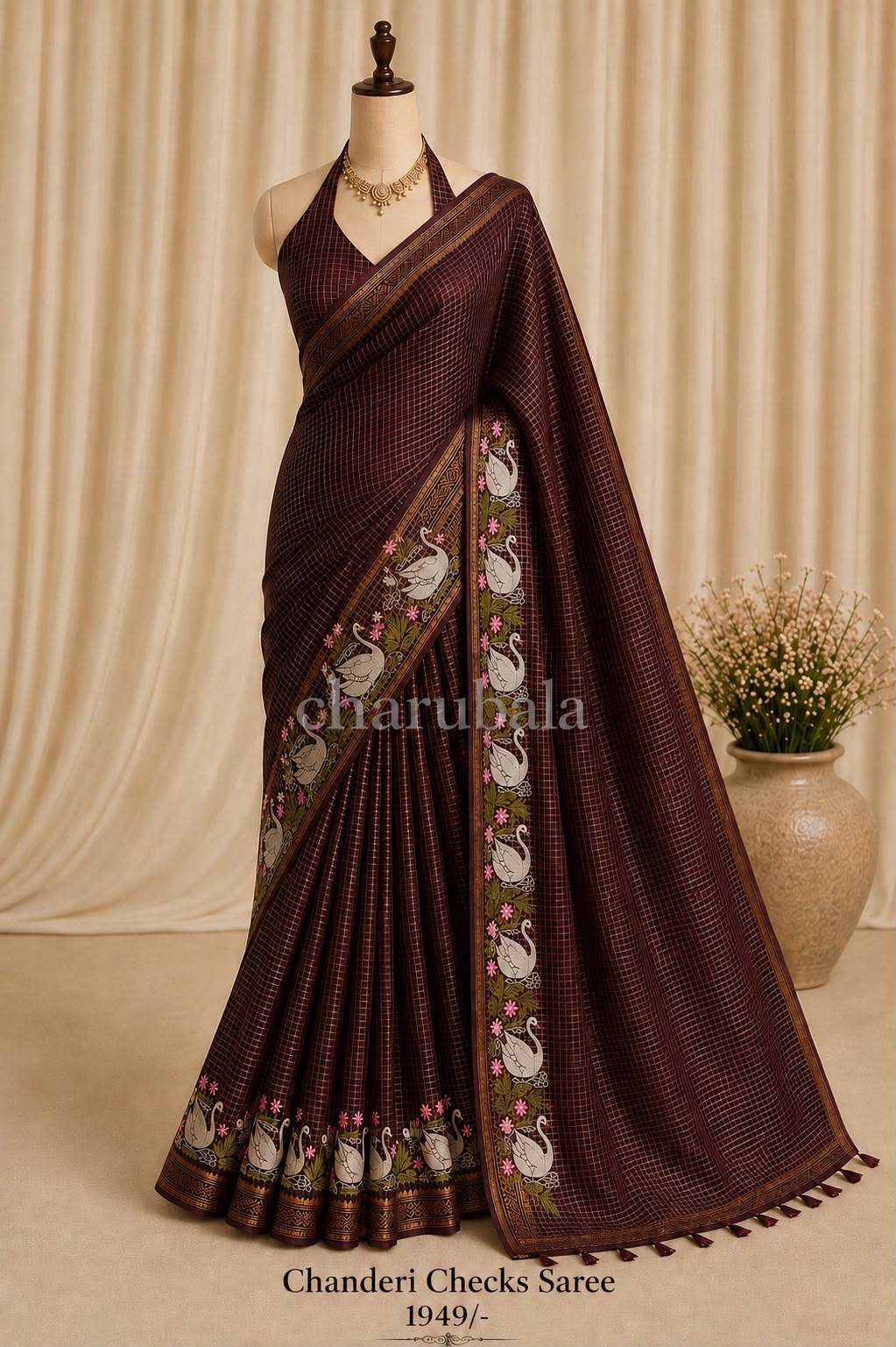 Heritage Chanderi Checks Saree