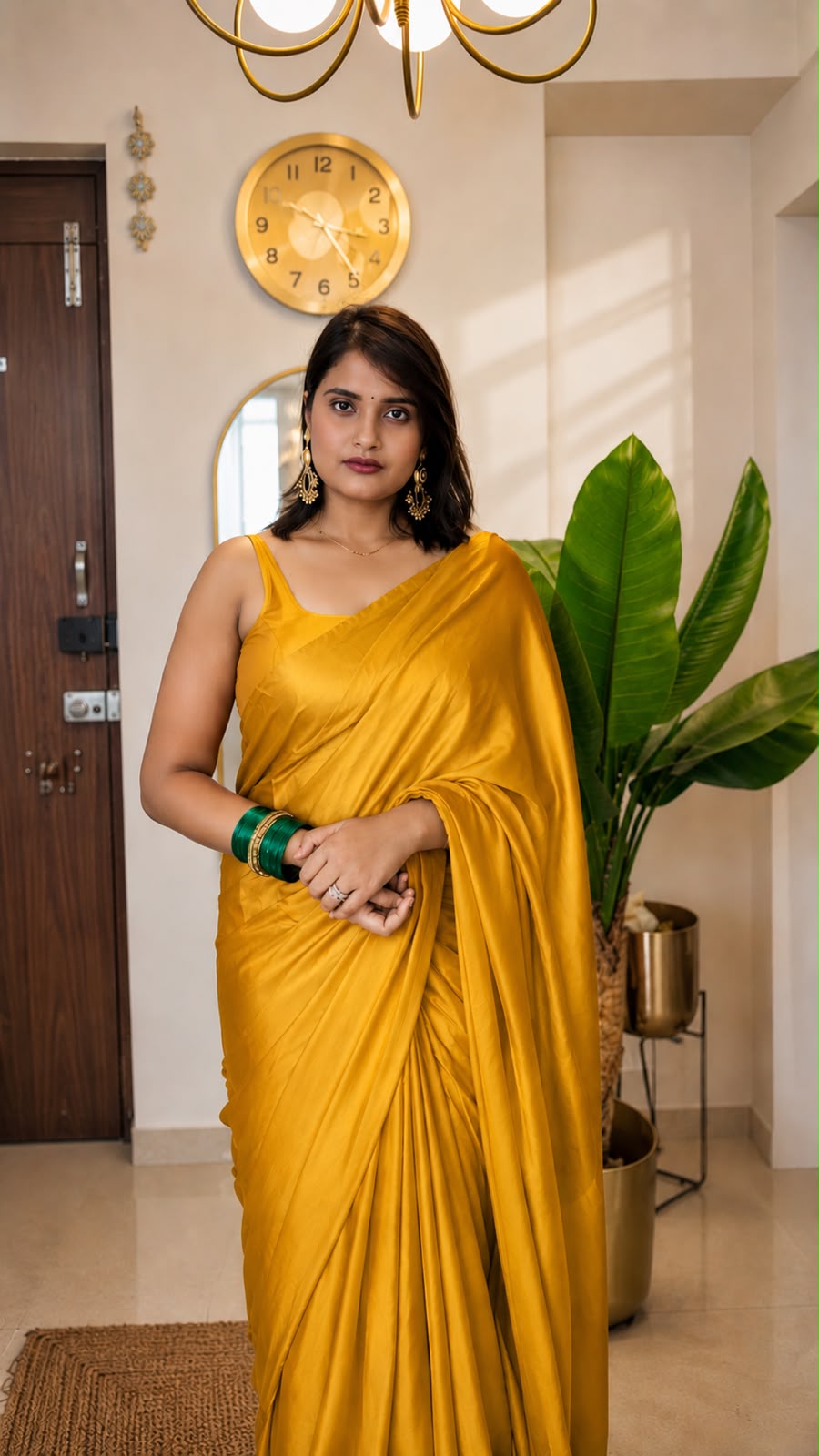 Moonlit Luxe – Premium Crepe Satin Saree