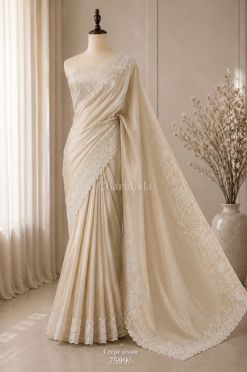 Royale Eclat Crepe Tissue Saree