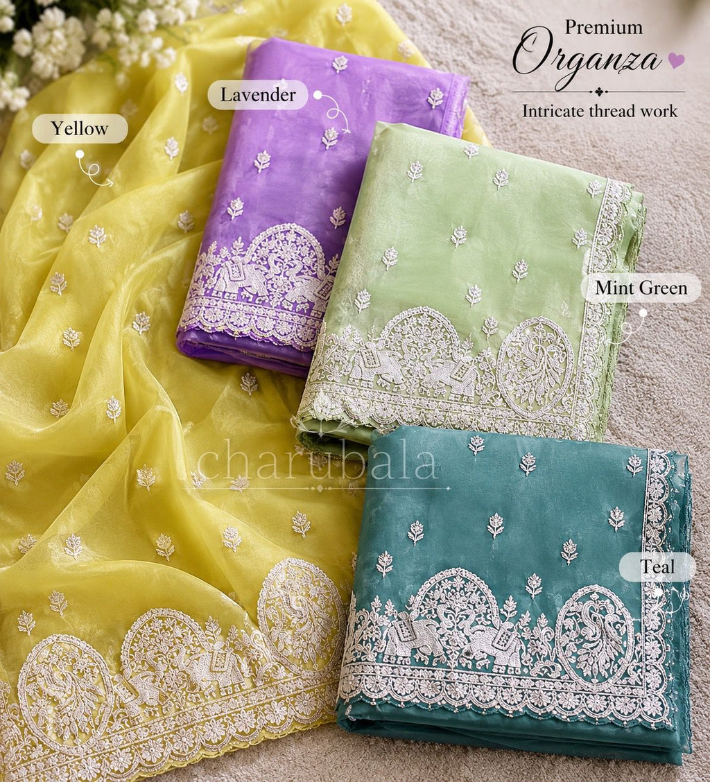Zarielle Organza Threadwork Saree