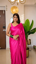 Moonlit Luxe – Premium Crepe Satin Saree