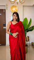 Crimson Royale – Pure Modal Silk Saree with Golden Tissue Pallu