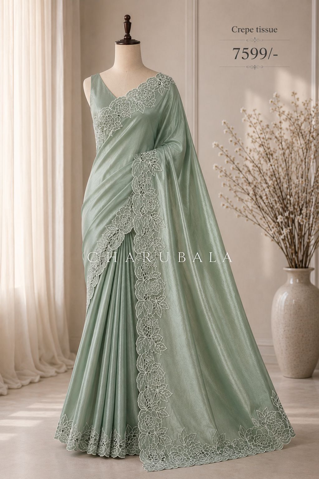 Royale Eclat Crepe Tissue Saree