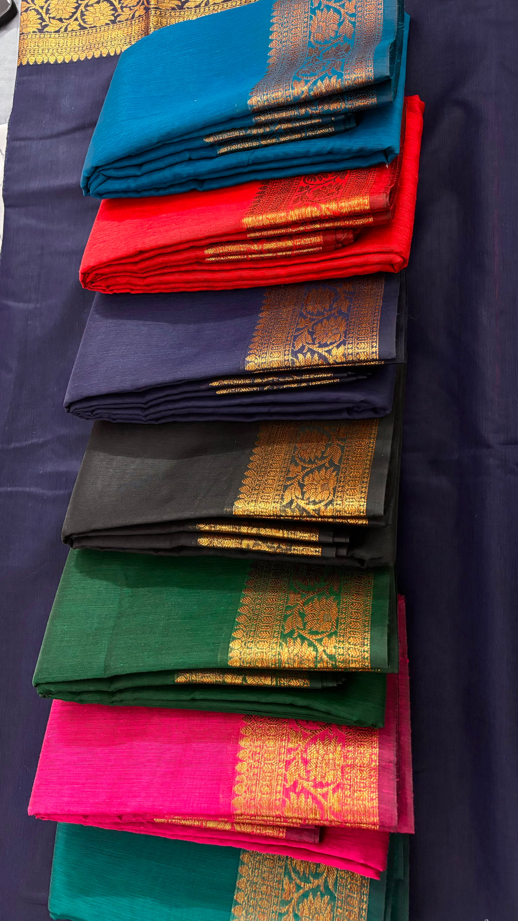 Banarasi AD Cotton Saree with Antique Golden Zari Border