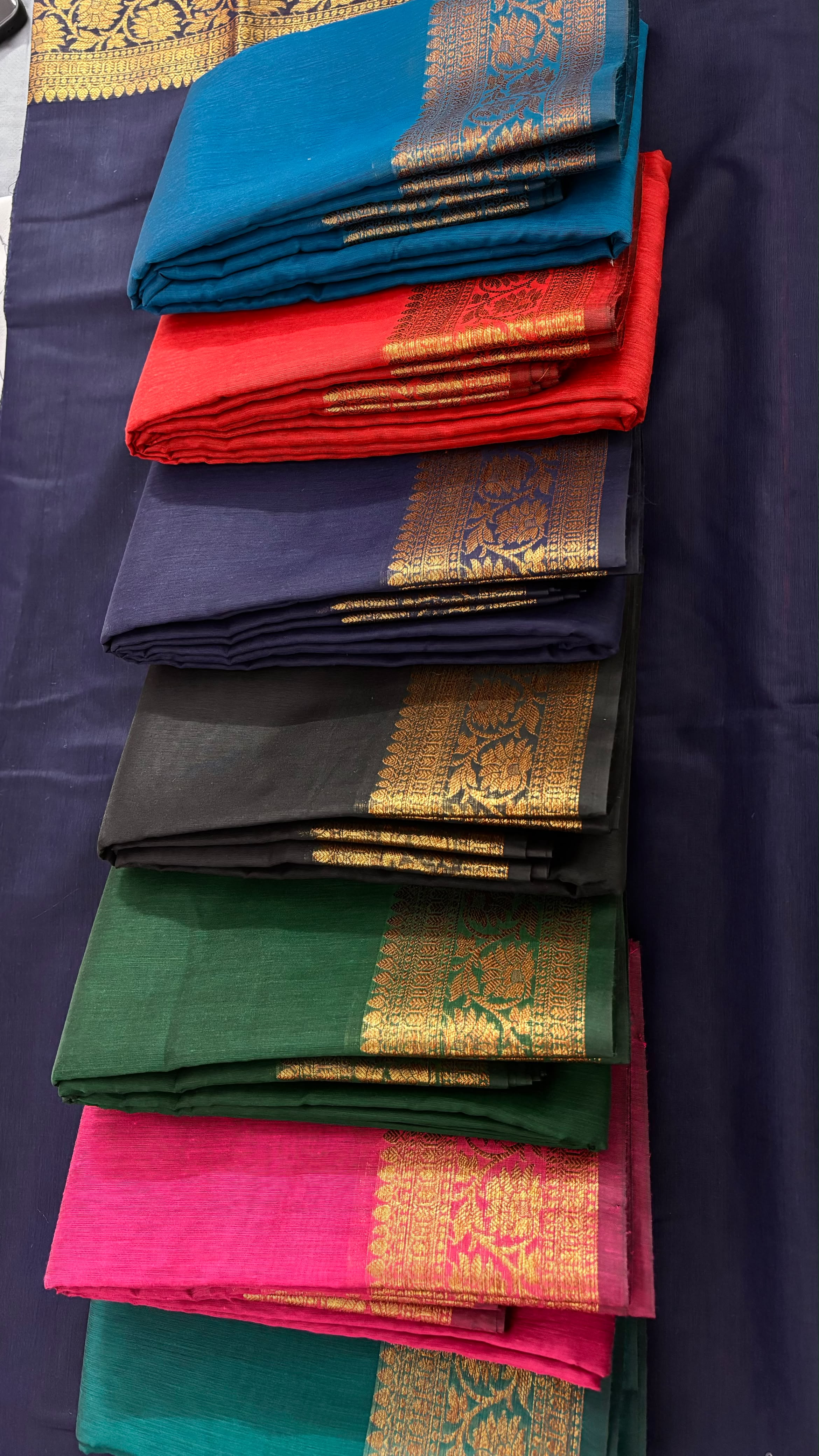 Banarasi AD Cotton Saree with Antique Golden Zari Border