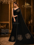 Regal Chiffon Saree with Moti & Cutdana Work