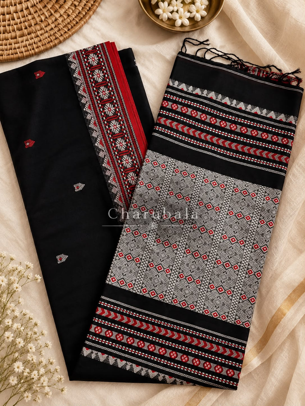 Assam Khadi Jamdani Saree