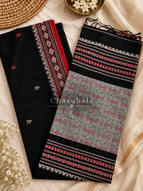 Assam Khadi Jamdani Saree