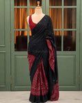 Ajrakh Mirror Magic – Modal Satin Bandhani Saree
