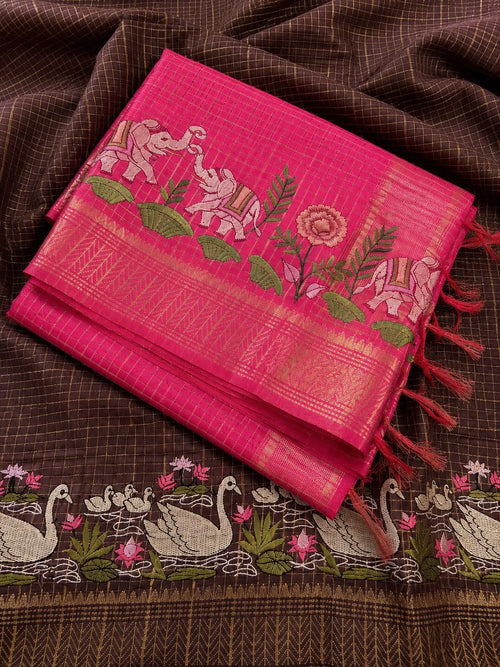 Heritage Chanderi Checks Saree