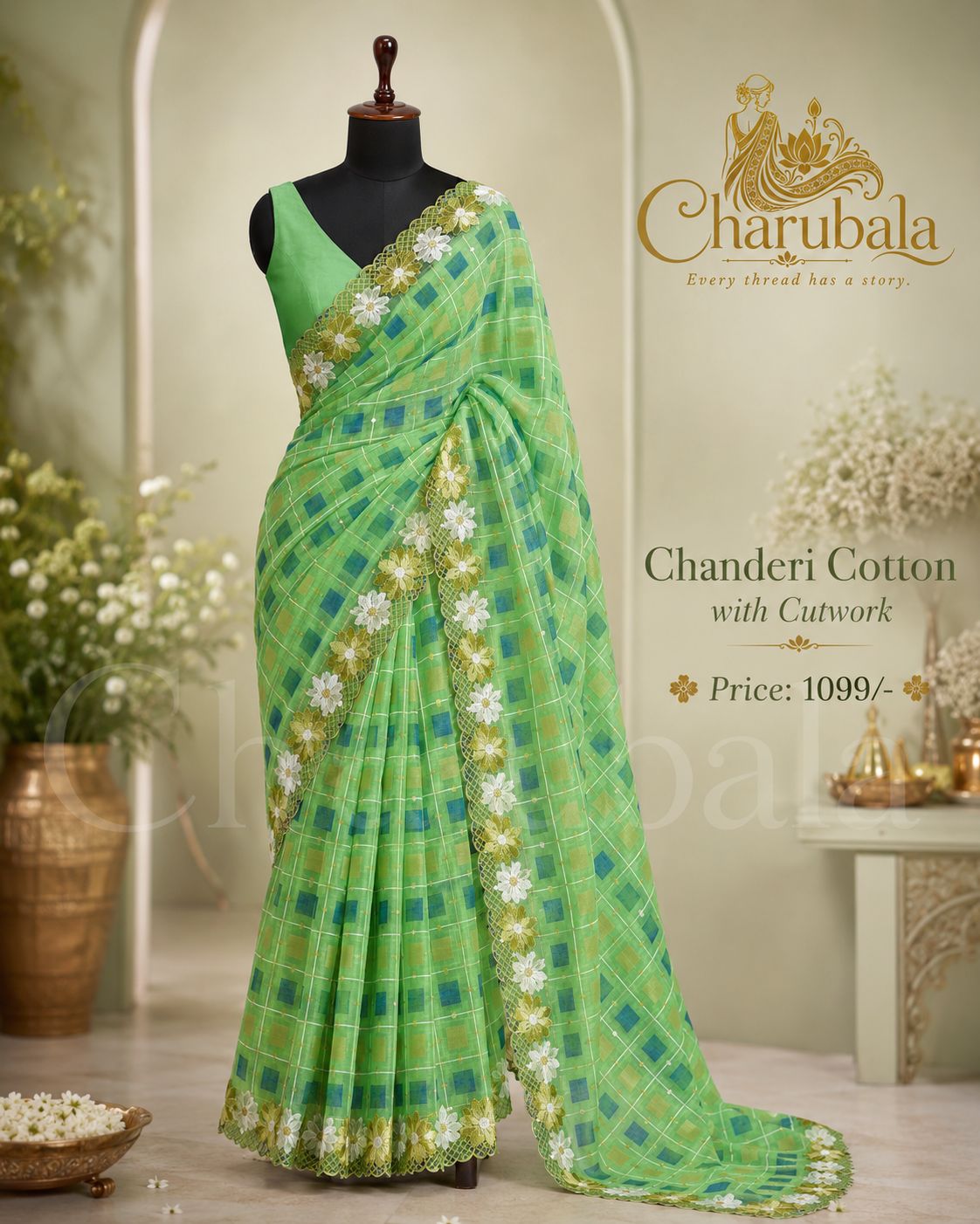 Ruhab Chandari Cotton Saree