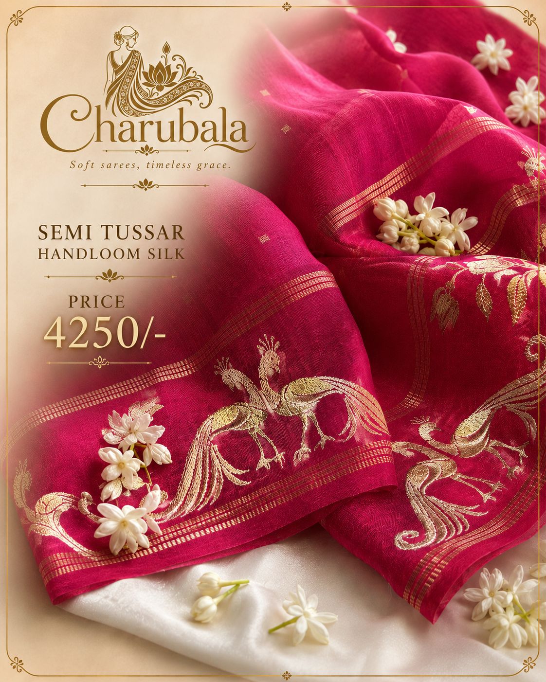 Raktima Semi Tassar Handloom Silk Saree
