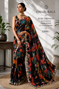 Luxe Pure Chinnon Saree with Hand Cutdana Work