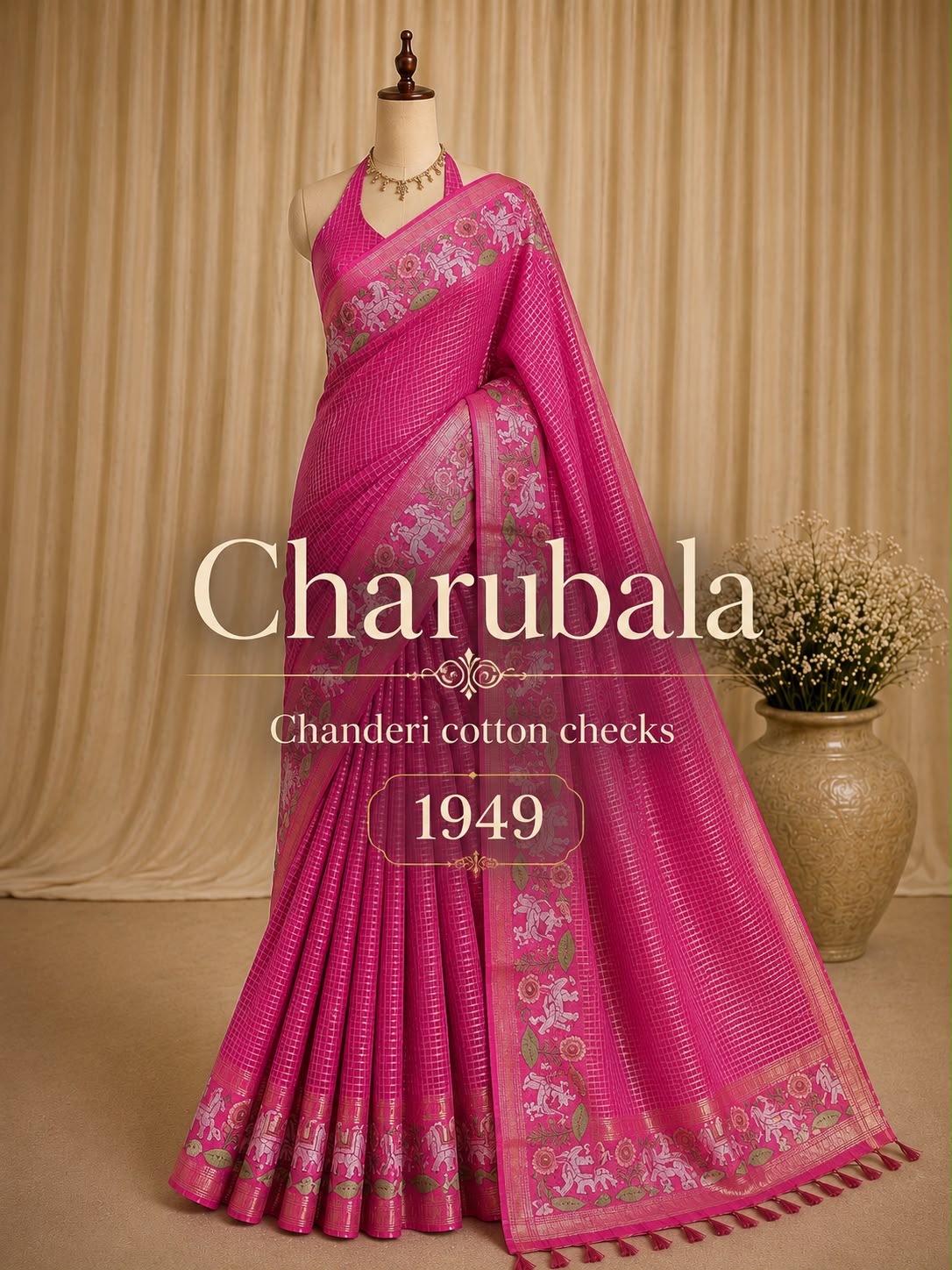 Heritage Chanderi Checks Saree