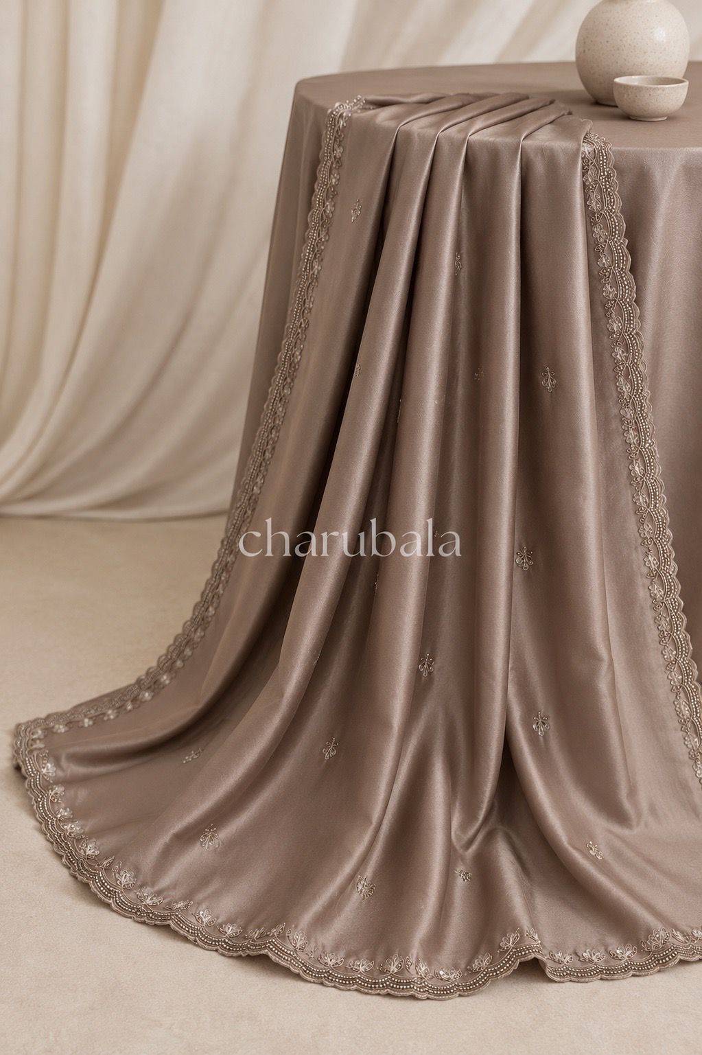 Noore Satin Cutdana Saree
