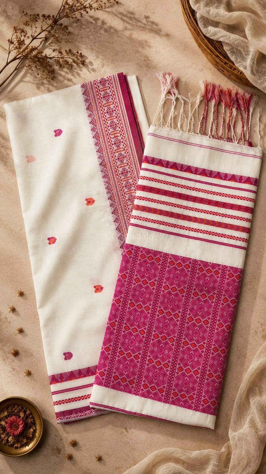 Assam Khadi Jamdani Saree